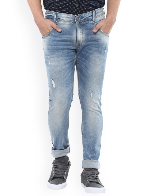 

SPYKAR Men Blue Skinny Fit Low-Rise Mildly Distressed Jeans