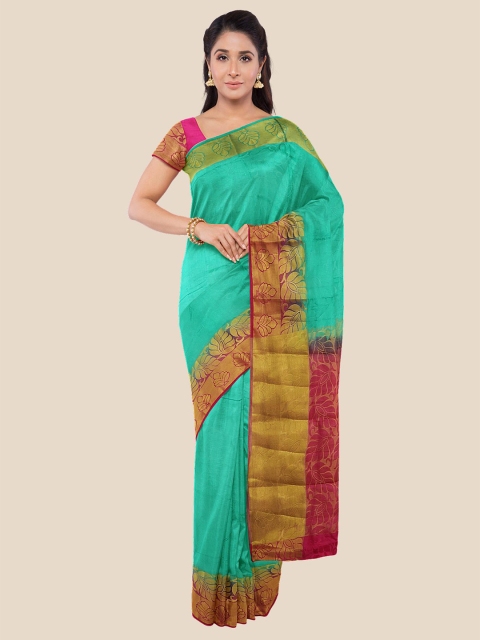 

Kalamandir Green & Pink Floral Banarasi Saree