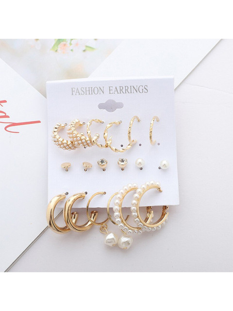 

ANNA CREATIONS Multicoloured Contemporary Hoop Earrings, Multi