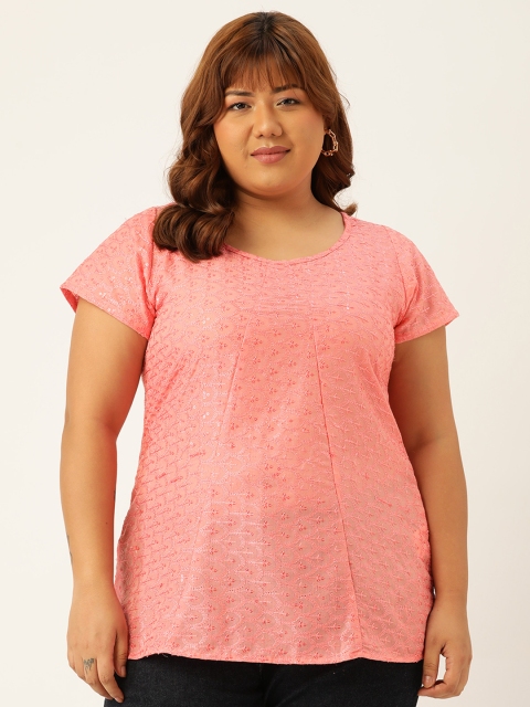 

Revolution Plus Size Pink Embellished Top