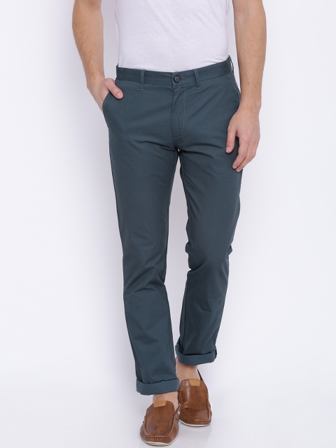 

U.S. Polo Assn. Men Blue Printed Slim Fit Chinos