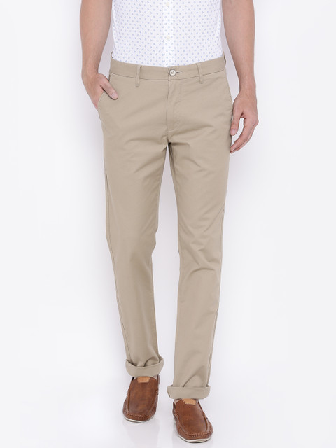 

U.S. Polo Assn. Men Khaki Solid Slim Fit Chino Trousers