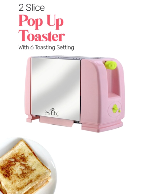 

Eslite Pink 2 Slice Pop Up Toaster