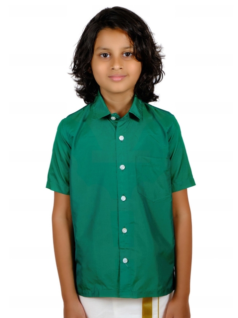 

Sethukrishna Boys Green Standard Casual Shirt