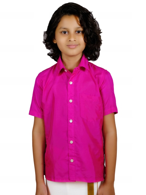 

Sethukrishna Boys Pink Standard Casual Shirt