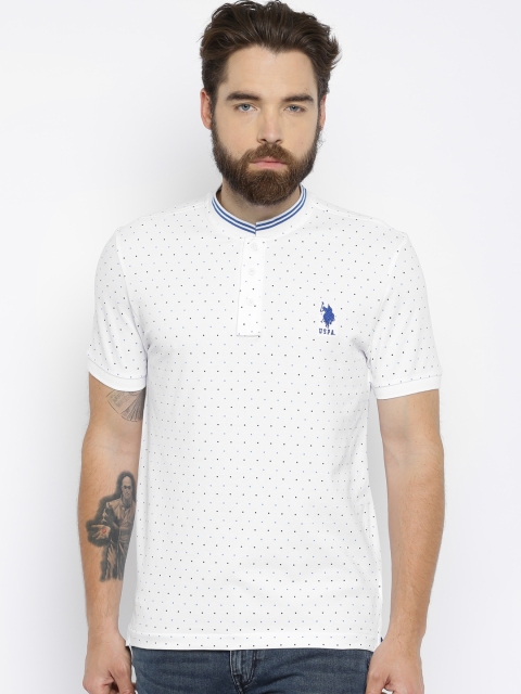 

U.S. Polo Assn. Men White Printed T-shirt