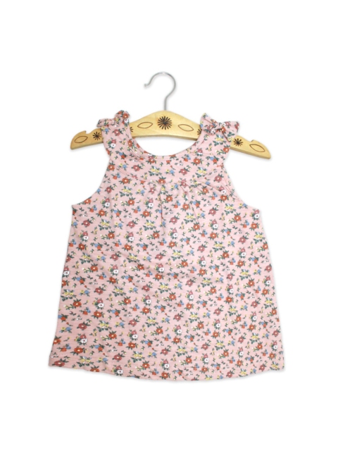 

Born Babies Beige Floral Halter Neck A-Line Dress