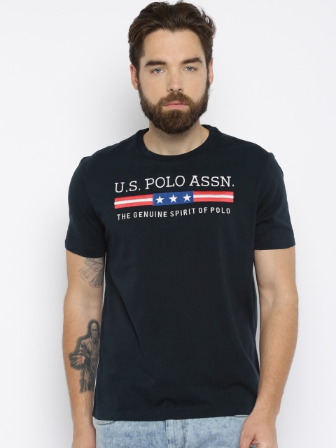 

U.S. Polo Assn. Men Navy Blue Printed T-shirt