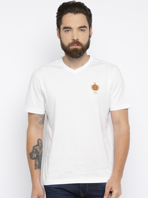 

U.S. Polo Assn. Men White Solid T-shirt
