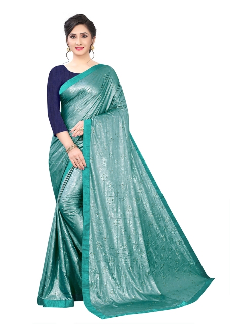 

Jashvi Creation Green Floral Zari Satin Saree