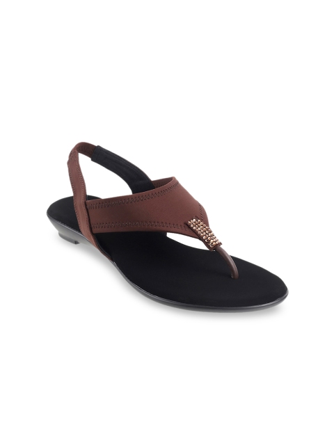 

Metro Brown Embellished Block Sandals