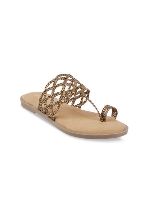 

Metro Women Gold-Toned Ethnic Laser Cuts Flats