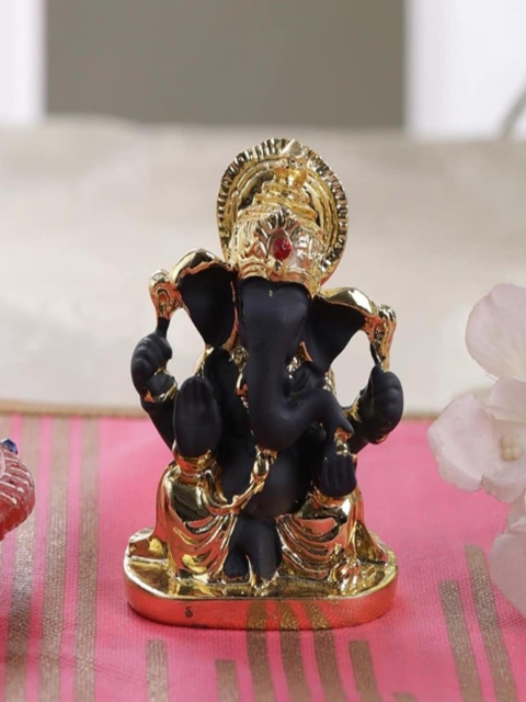 

Gallery99 Handpainted Black Colored Lord Ganpati Idol for Success & Gifts, Multi