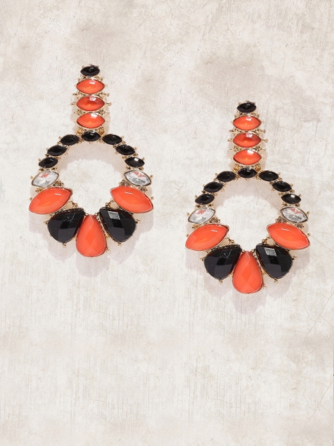 

Anouk Coral Pink & Black Contemporary Drop Earrings