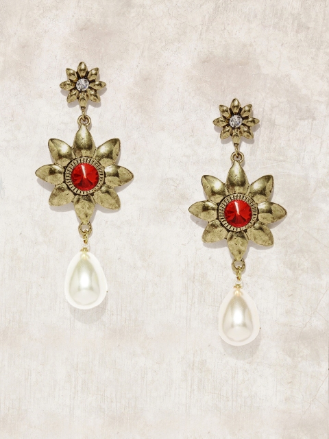 

Anouk Gold-Toned & Red Drop Earrings