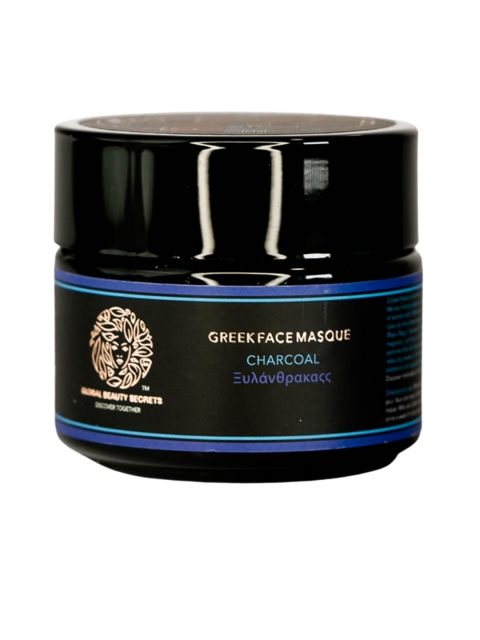 

GLOBAL BEAUTY SECRETS Greek Charcoal Face Mask with Aloevera & Shea Butter 100 g, Black