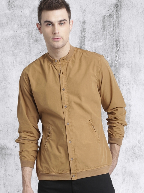RDSTR Men Khaki Regular Fit Solid Casual Shirt RDSTR Men Khaki Regular Fit Solid Casual Shirt