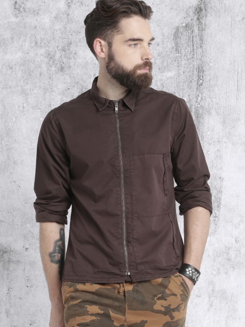 

Roadster Men Brown Regular Fit Solid Casual Shirt