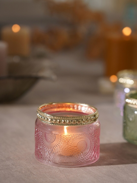 

Pure Home and Living Set of 4 Pink Marco Large Clear Vases