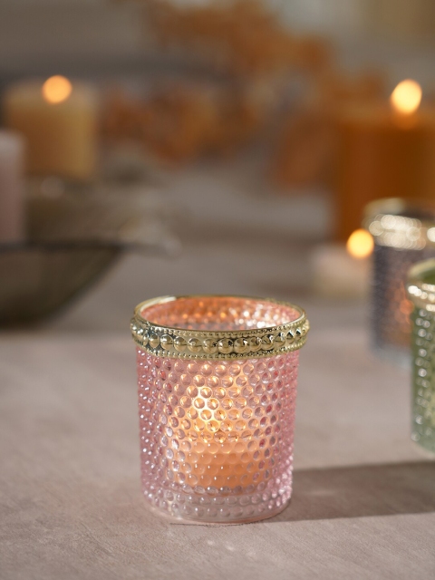 

Pure Home and Living Set of 6 Pink Candle Holder