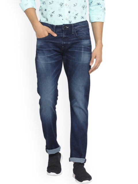 

Pepe Jeans Men Blue Soho Skinny Fit Low-Rise Low Distress Light Fade Jeans