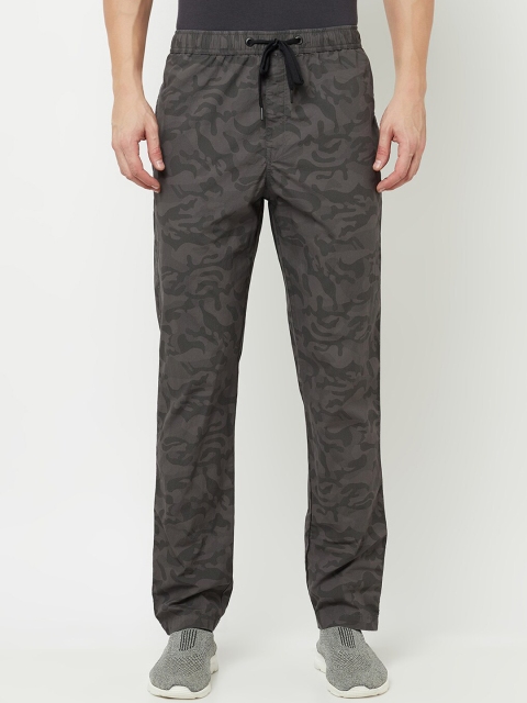 

Octave Men Grey Printed Cotton Track Pants