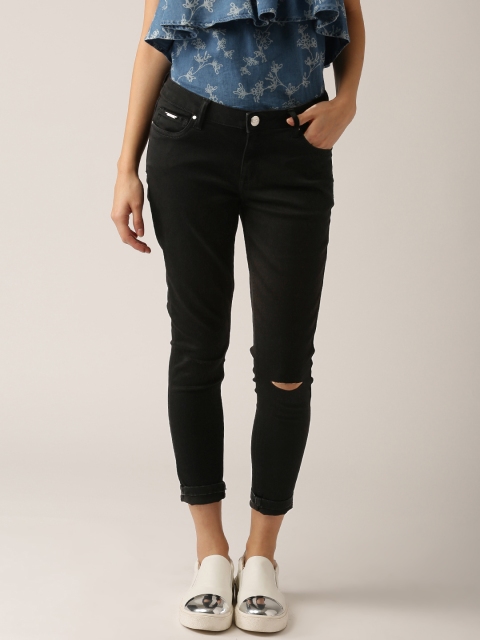 

Ms.Taken Women Black Regular Fit Slash Knee Stretchable Jeans