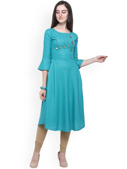

Fashion Booms Women Blue Thread Work Anarkali Kurta