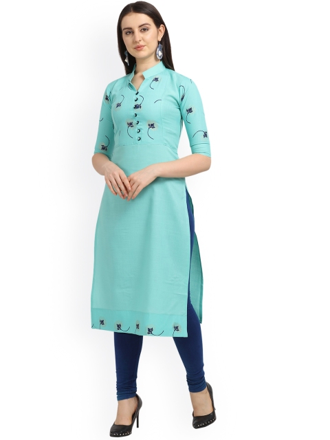 

Fashion Booms Women Blue Yoke Design Thread Work Kurta