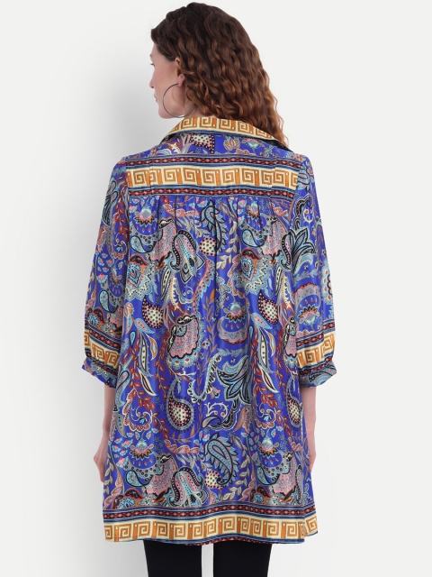

MINGLAY Blue Print Longline Top