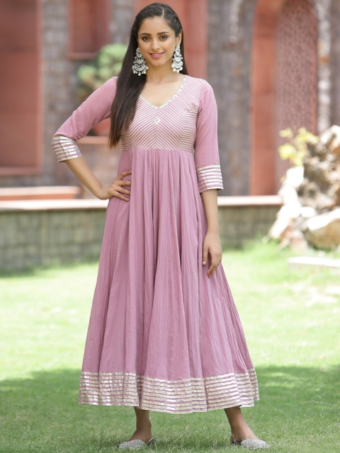 

Juniper Lavender Gotta Patti Work Ethnic Maxi Dress