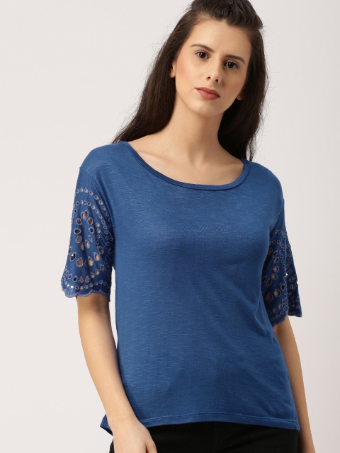 

Ms.Taken Women Blue Solid Top