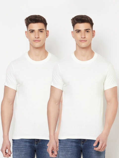 

Truerevo Men White 2 Extended Sleeves Anti Odour Running T-shirt