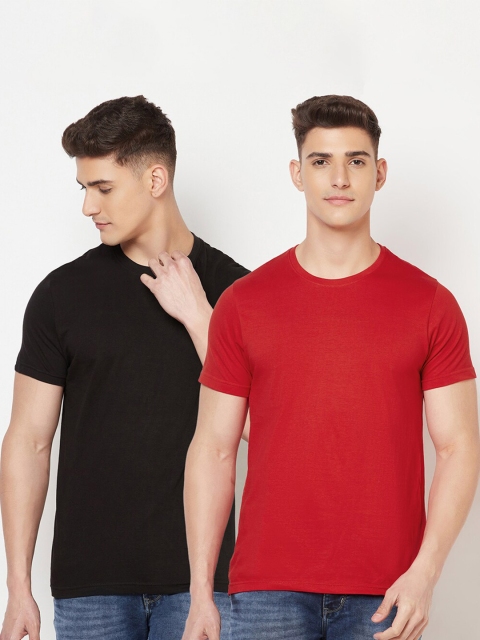 

Truerevo Men Red 2 V-Neck Anti Odour Running T-shirt