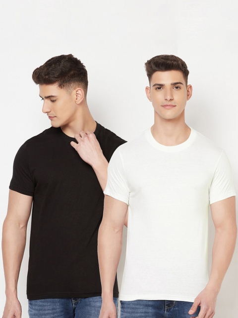 

Truerevo Men White 2 V-Neck Anti Odour Running T-shirt