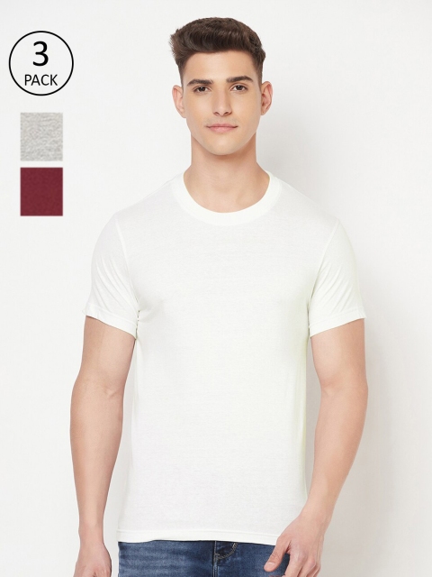 

Truerevo Men White 2 Anti Odour Applique Running T-shirt