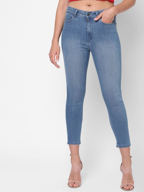 

Pepe Jeans Women Blue Skinny Fit High-Rise Light Fade Cotton Crop Jeans