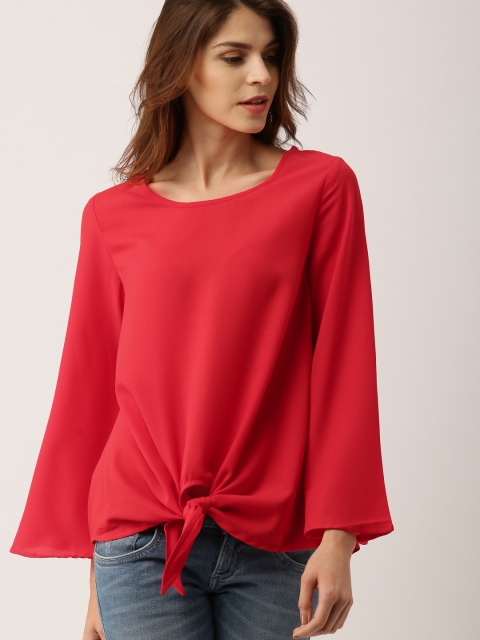

Ms.Taken by Kriti Sanon Women Coral Red Solid Top