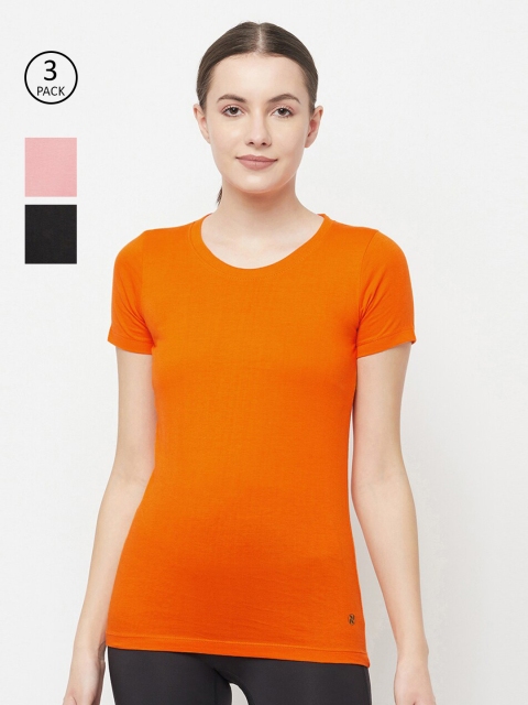 

Truerevo Women Orange 2 Anti Odour Running T-shirt
