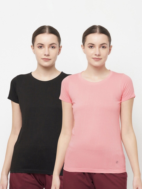 

Truerevo Women Pink 2 Anti Odour Running T-shirt