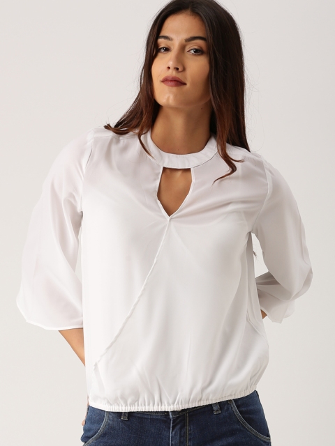 

Ms.Taken by Kriti Shanon Women White Solid Blouson Top