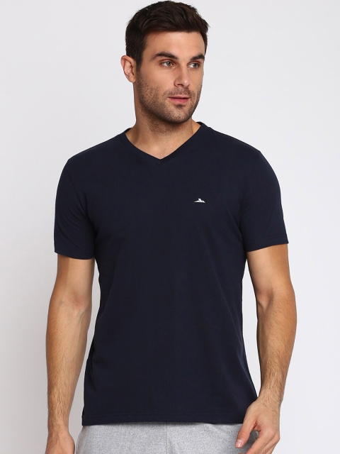

SPARROWHAWK Men Navy Blue V-Neck T-shirt