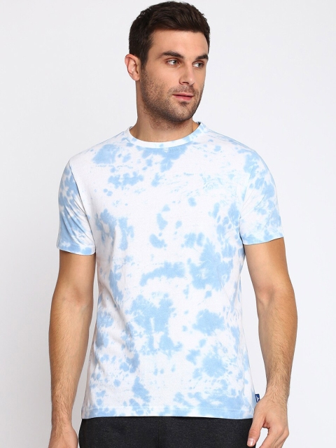 

SPARROWHAWK Men Blue Tie and Dye Dyed Raw Edge Sustainable T-shirt