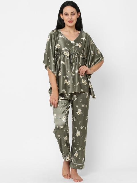 

Sweet Dreams Women Grey & Yellow Printed Night suit
