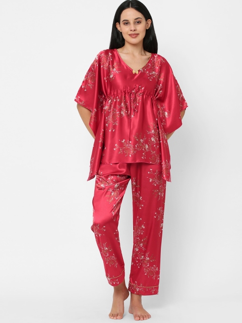 

Sweet Dreams Women Red & White Printed Night suit