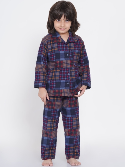 

berrytree Boys Blue & Red Printed Night suit