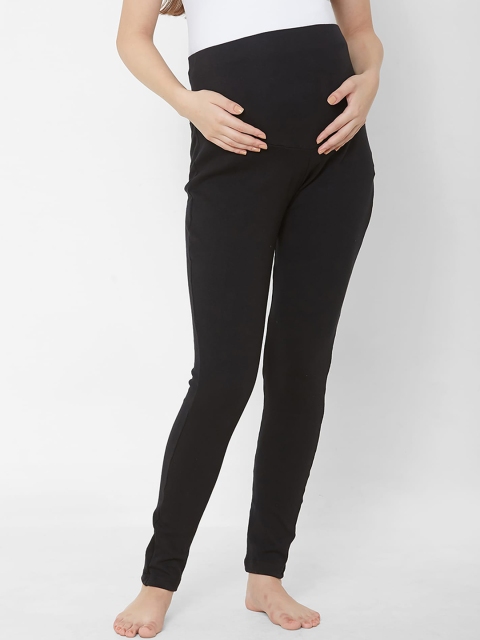 

Sweet Dreams Women Black Solid Maternity Cotton Lounge Pant