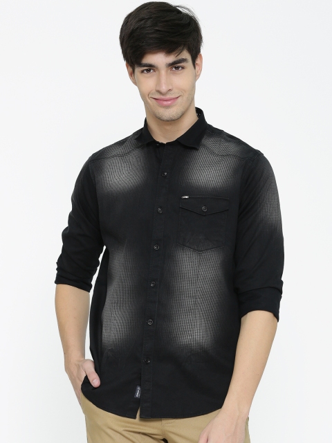 

Monte Carlo Men Black & Grey Printed Regular Fit Casual Shirt