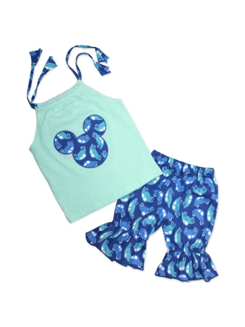 

Born Babies Unisex Kids Blue & Green Top with Pyjamas