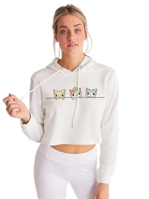 

GRECIILOOKS White Print Crop Top
